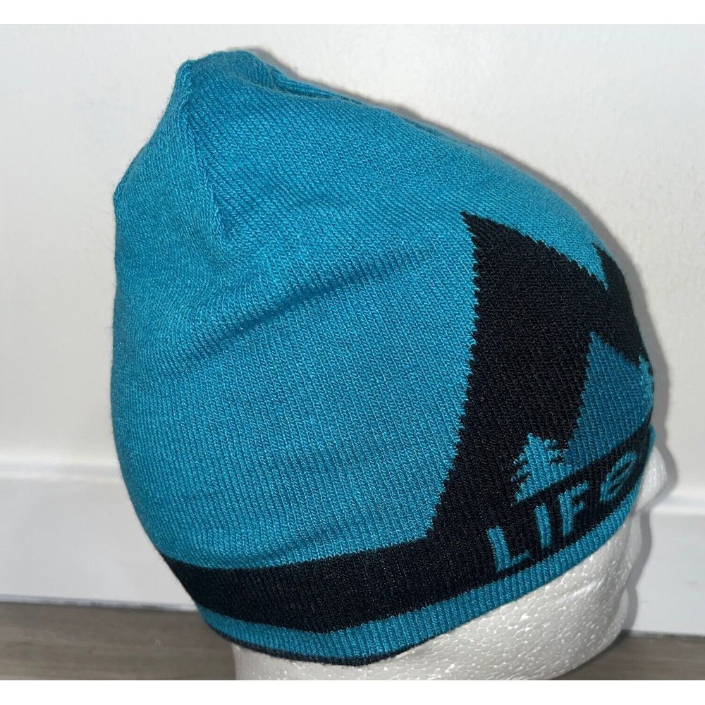 Life is Good Beanie Adult One Size Toboggan Teal Mountain Spellout Gorpcore - Picture 5 of 9